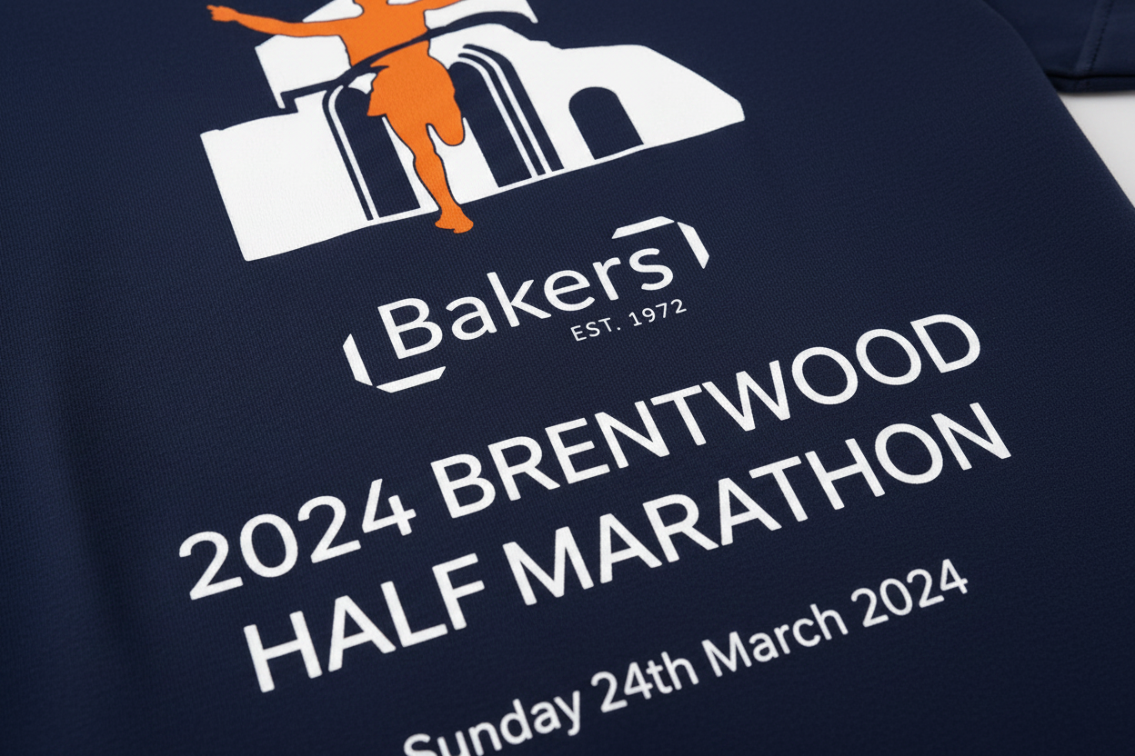 Bakers 2024 Brentwood Half Marathon Official T-Shirt – Navy Blue