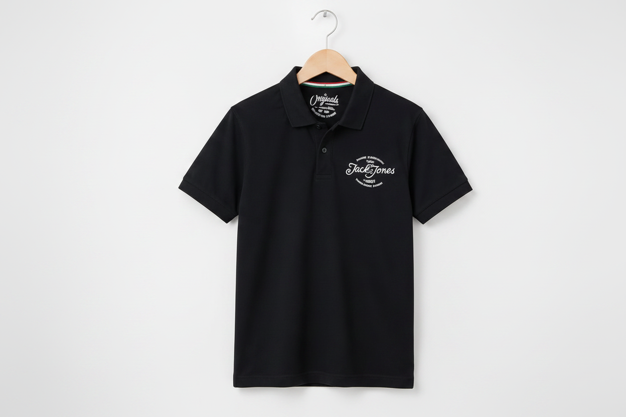 Black Signature Logo Polo Shirt