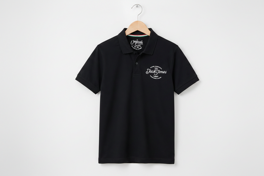 Black Signature Logo Polo Shirt