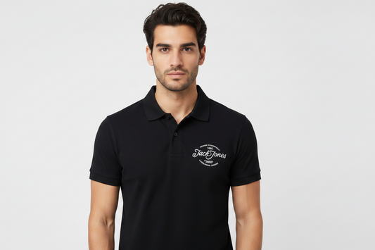 Black Signature Logo Polo Shirt
