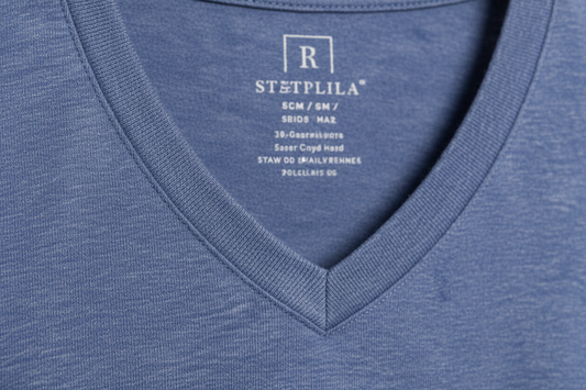 Classic Steel Blue V-Neck T-Shirt