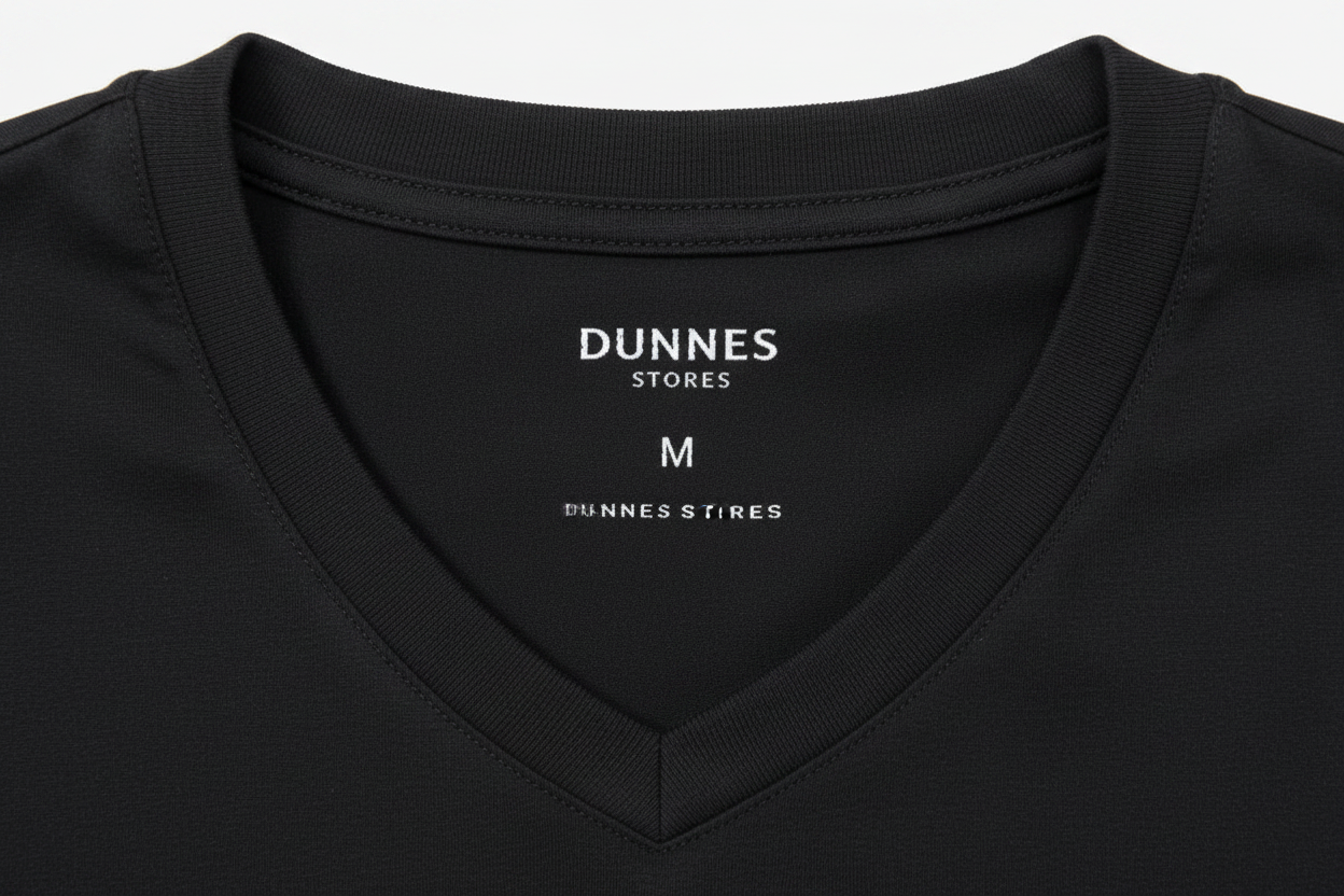 Dunnes Stores Essential V-Neck T-Shirt – Black