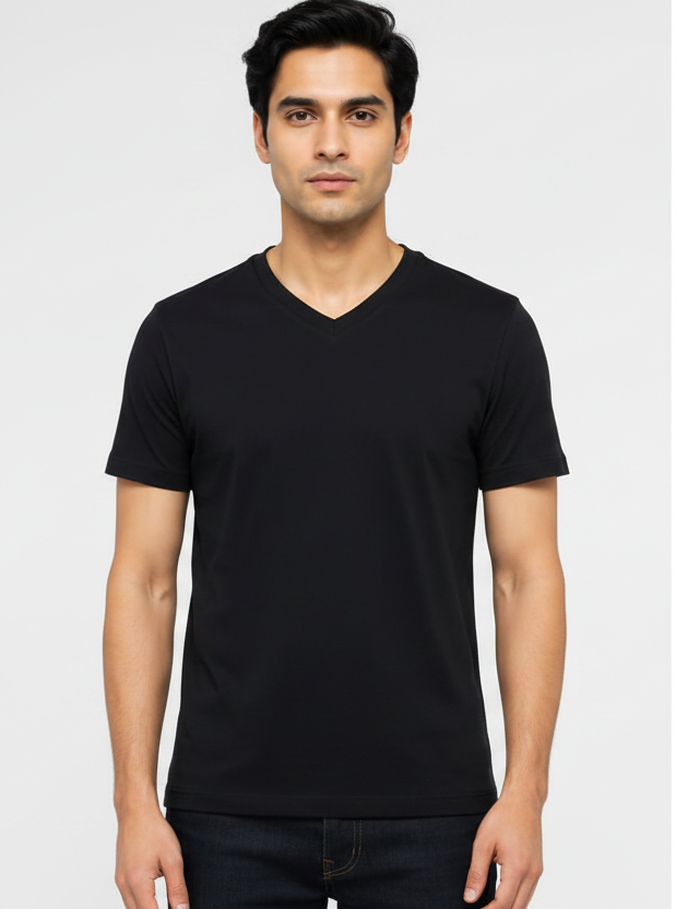 Dunnes Stores Essential V-Neck T-Shirt – Black