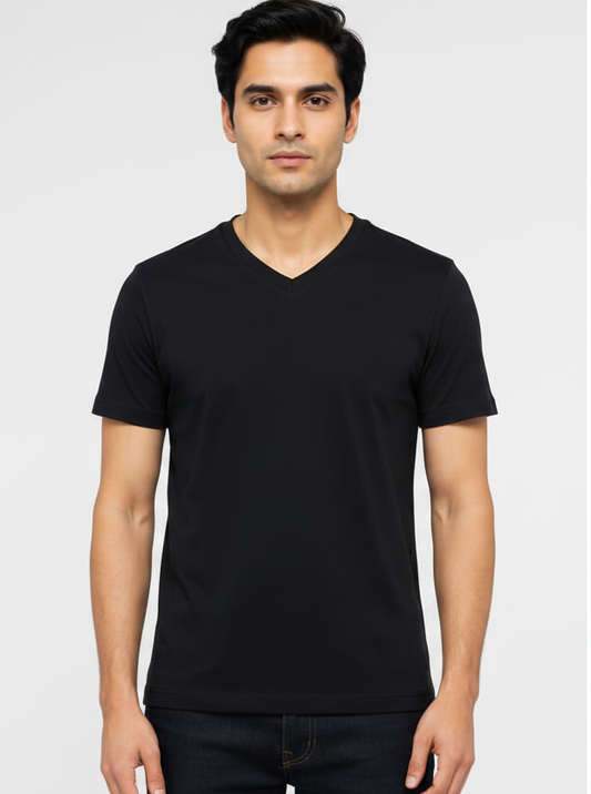 Dunnes Stores Essential V-Neck T-Shirt – Black