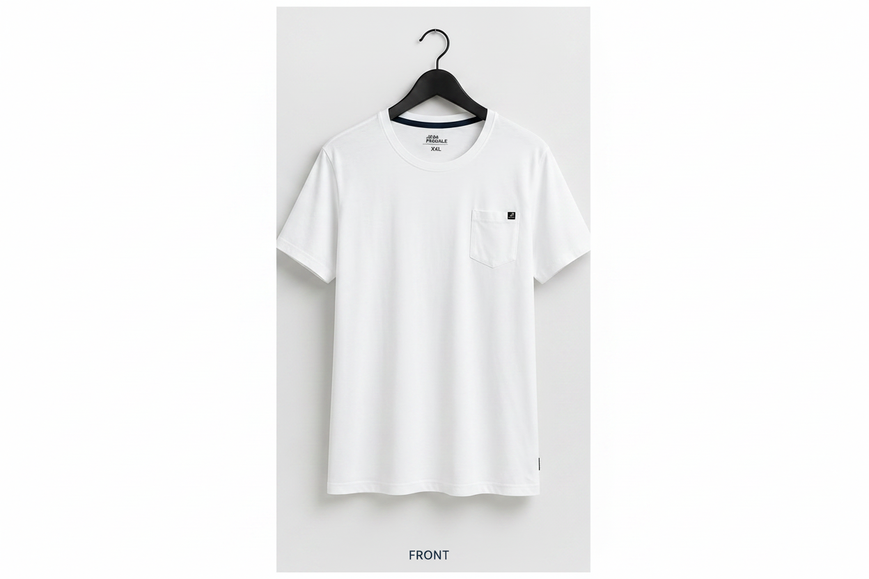 Jean Pascale Classic Pocket T-Shirt – White | 100% Cotton