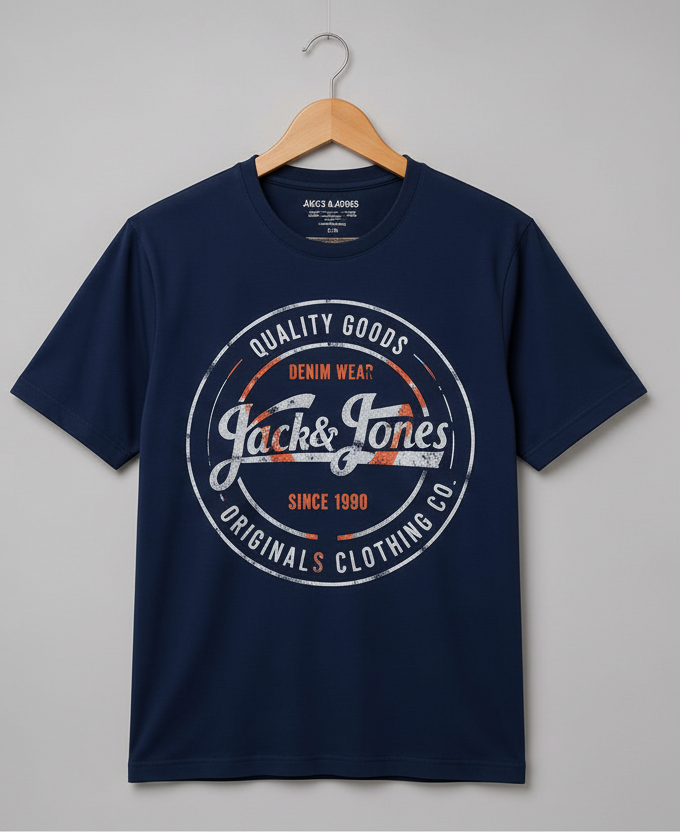 Jack & Jones Originals Vintage Circle Graphic T-Shirt – Navy Blue