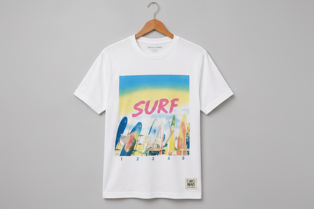 Jack & Jones Originals Surf Graphic T-Shirt – White