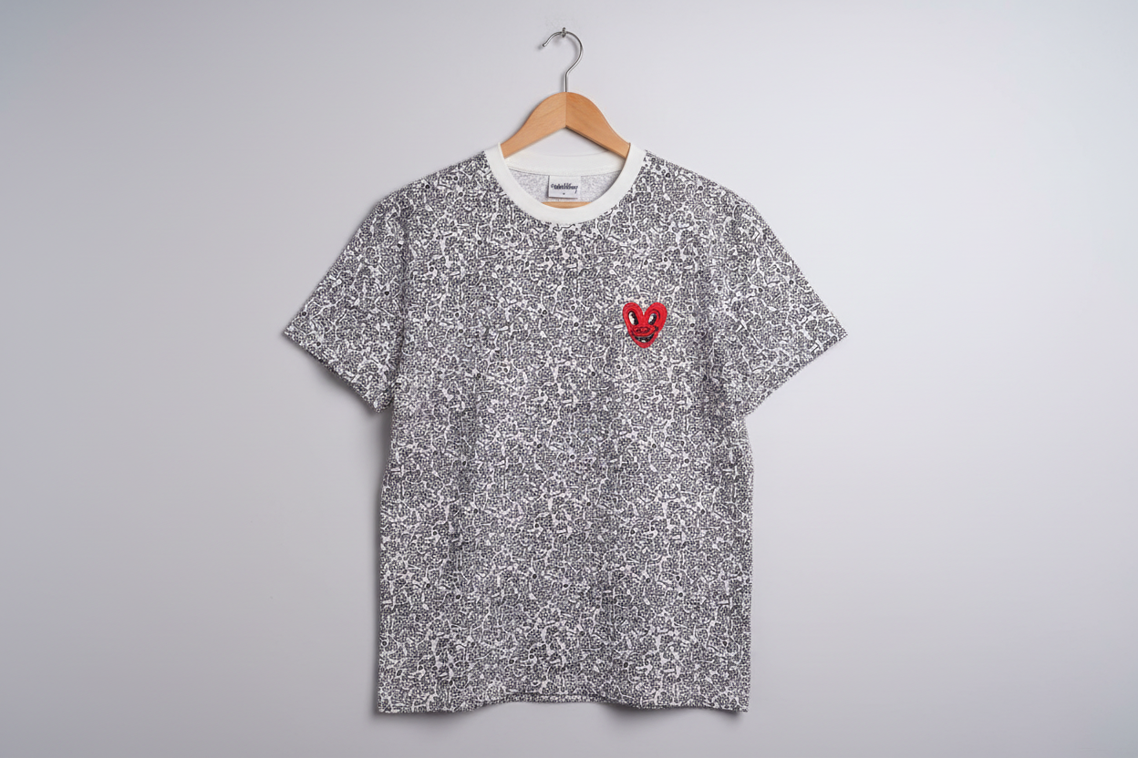 Keith Haring All-Over Print Graphic T-Shirt – White