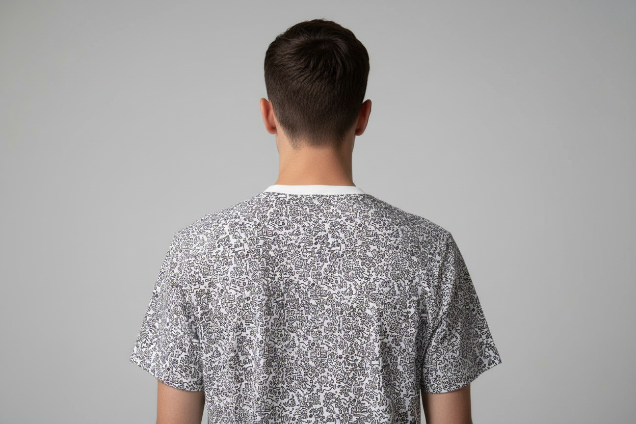 Keith Haring All-Over Print Graphic T-Shirt – White