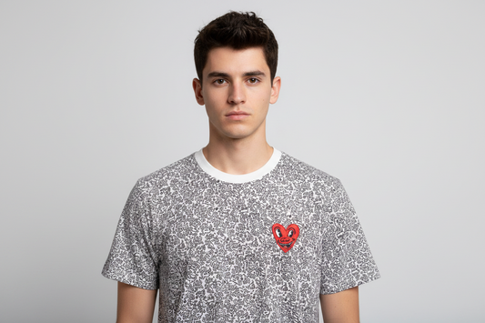Keith Haring All-Over Print Graphic T-Shirt – White