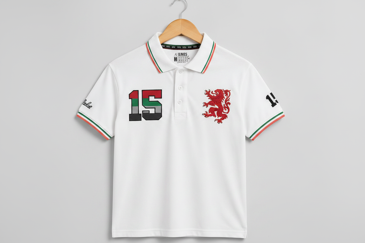 White Lion No.15 Polo Shirt – Tricolor Edition