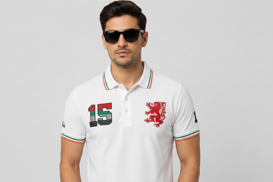 White Lion No.15 Polo Shirt – Tricolor Edition