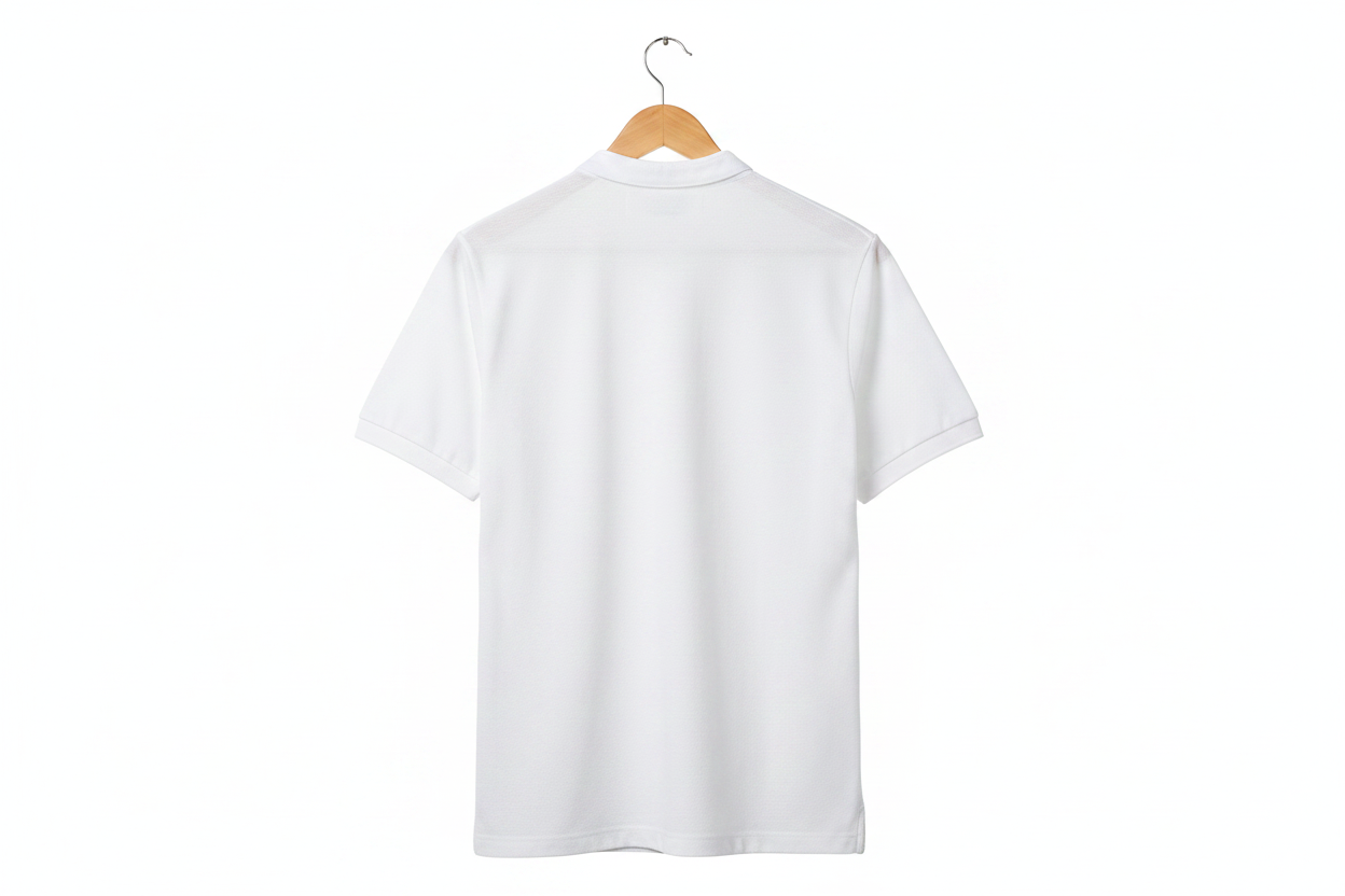 Zara Mandarin Collar Henley Polo Shirt – White