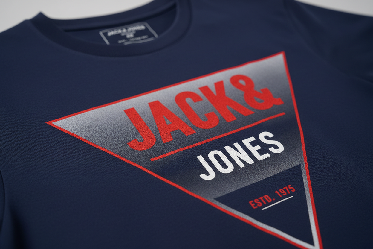 Jack & Jones Navy Blue Triangle Graphic T-Shirt