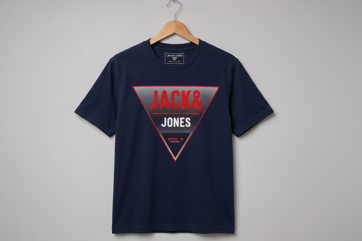Jack & Jones Navy Blue Triangle Graphic T-Shirt