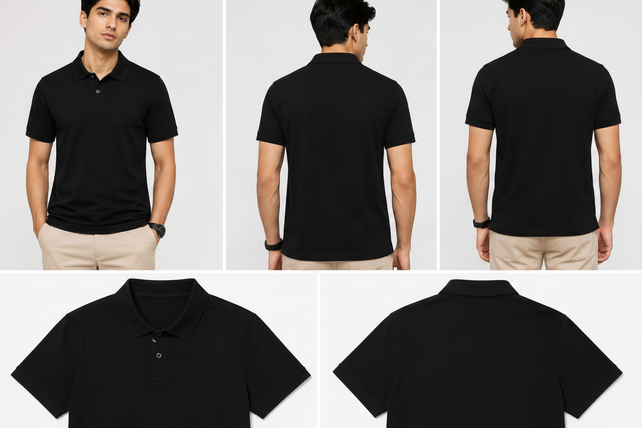 Primark Essential Plain Polo Shirt – Black