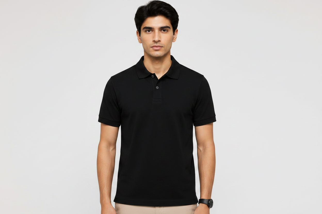 Primark Essential Plain Polo Shirt – Black