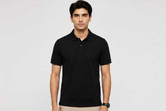 Primark Essential Plain Polo Shirt – Black
