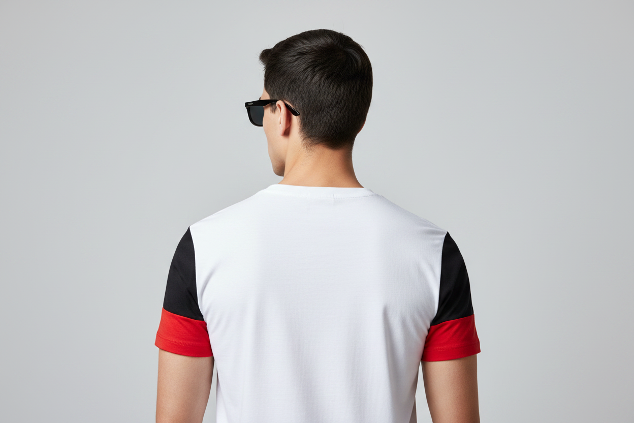 Puma Colorblock T-Shirt – White / Black / Red