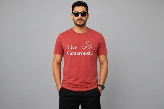 Red Live Generously Model Front Single