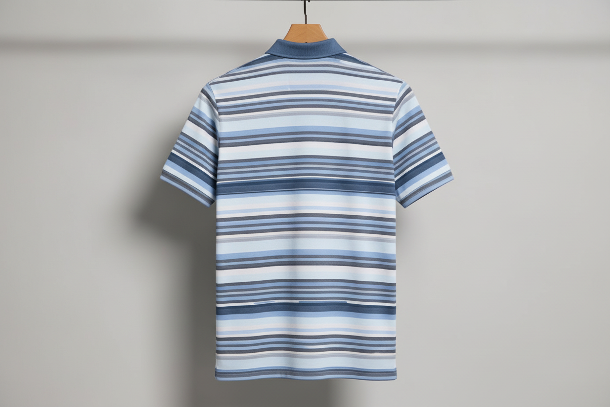 Blue Striped Polo Shirt – Classic Casual Edition