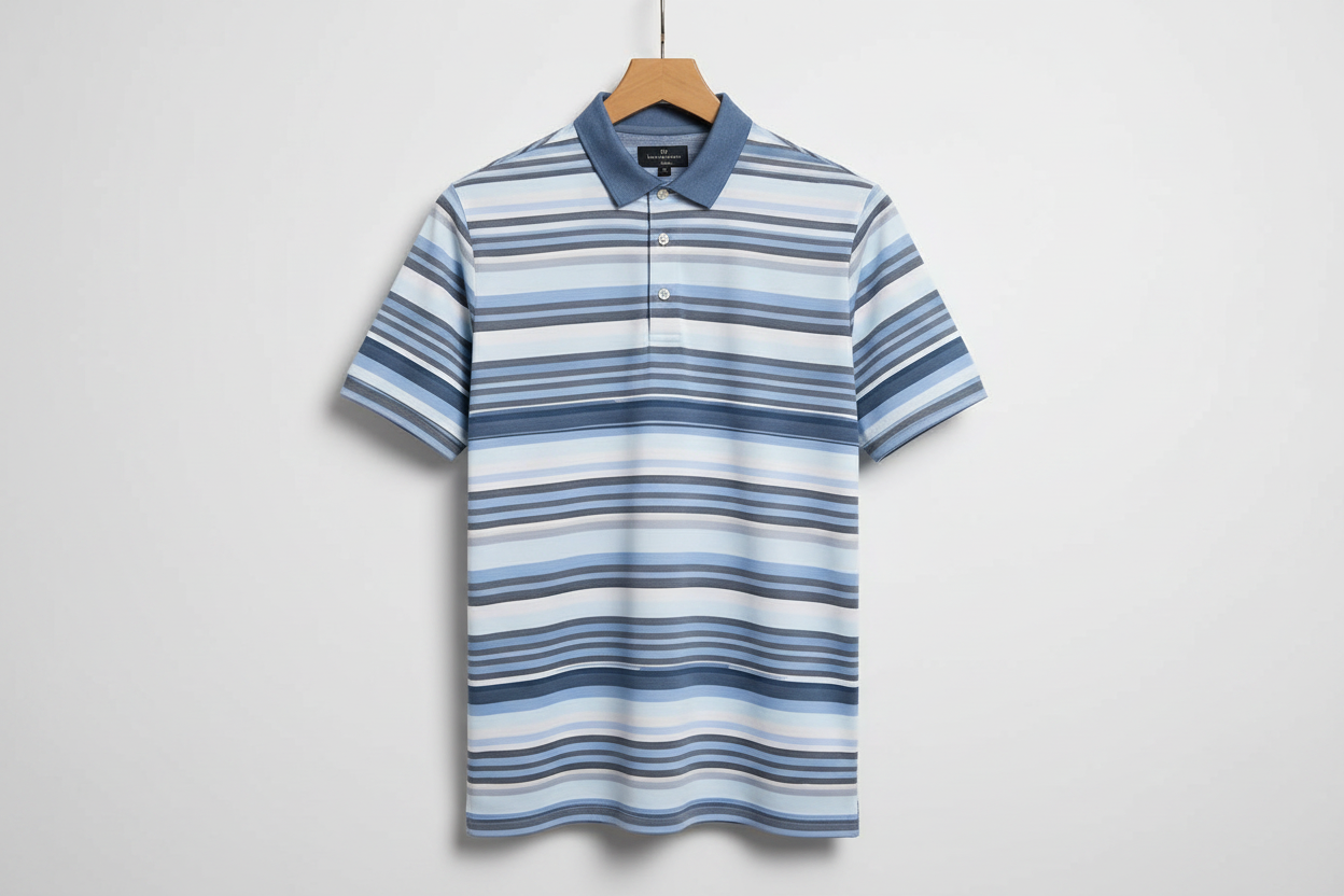 Blue Striped Polo Shirt – Classic Casual Edition