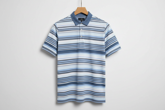 Blue Striped Polo Shirt – Classic Casual Edition