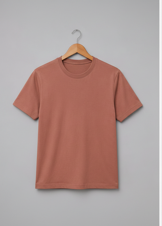 Dunnes Stores Essential Plain Crew Neck T-Shirt – Terracotta