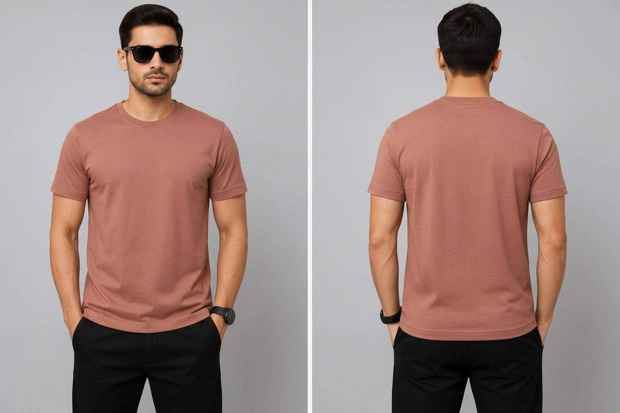 Dunnes Stores Essential Plain Crew Neck T-Shirt – Terracotta